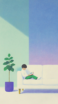 JPG 식물 디자인 문화 여유 어린이 컬러 일러스트 가족 모션 자연 휴식 실내 취미 생활 책 소파 공간 시간 편안함 읽기 즐거움 힐링 거주 국내일러스트 AI일러스트 AI콘텐츠 감정 컨셉 의자 관계 사람 내부 감각 생태계 파일형식