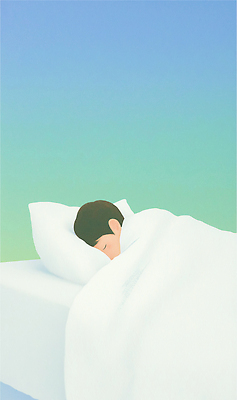 JPG 컬러 일러스트 하늘 아침 휴식 주택 소년 일상 공간 이불 침대 잠 수면 그림 힐링 조용 단순화된 평면 안락 국내일러스트 AI일러스트 AI콘텐츠 주간 남자 어린이 가구 컨셉 침구 건물 라이프 물 파일형식