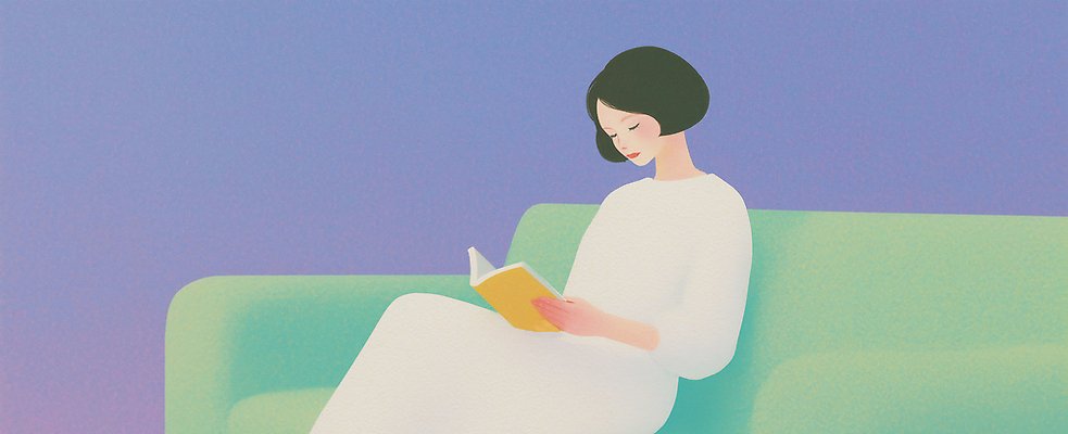 JPG 손 여자 감정 컬러 포즈 백그라운드 일러스트 모션 휴식 실내 상반신 일상 책 소파 독서 집중 읽기 그림 힐링 장면 페이지 국내일러스트 AI일러스트 AI콘텐츠 컨셉 의자 사람 내부 라이프 신체부위 파일형식