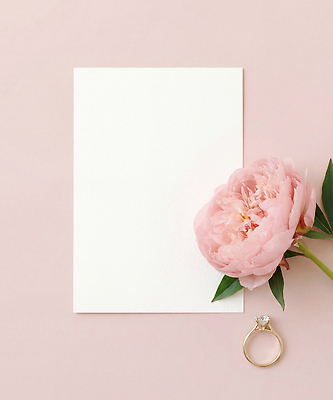 JPG 편집이미지 디자인 리본 분홍색 결혼 발렌타인데이 사랑 이벤트 장식 장미 로맨틱 반지 카드 분위기 준비 작약 편집실사 AI포토 AI콘텐츠 꽃 감정 컬러 컨셉 장신구 데이이벤트 CG 파일형식