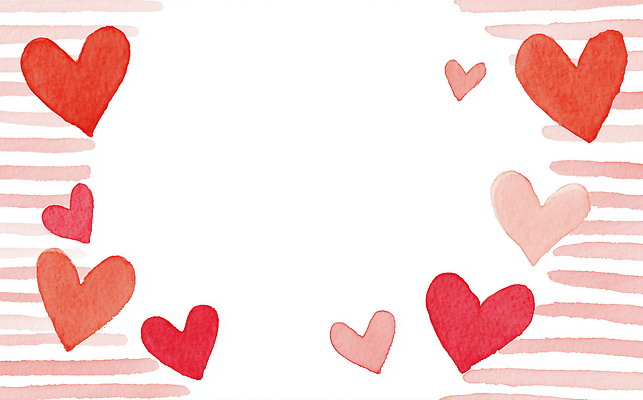 JPG 디자인 감정 예술 분홍색 컬러 백그라운드 일러스트 수채화 발렌타인데이 사랑 미술 장식 줄무늬 하트 표현 크기 심볼 그림 조화 소통 국내일러스트 AI일러스트 AI콘텐츠 모양 컨셉 무늬 데이이벤트 문화예술 파일형식