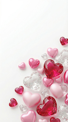 JPG 편집이미지 커플 분홍색 컬러 백그라운드 발렌타인데이 사랑 장식 빨간색 반짝임 파티 하트 크기 크리스탈 보석 배열 큐빅 이미지편집 AI컴퓨터그래픽 AI콘텐츠 모양 감정 관계 모션 데이이벤트 이벤트 광석 파일형식