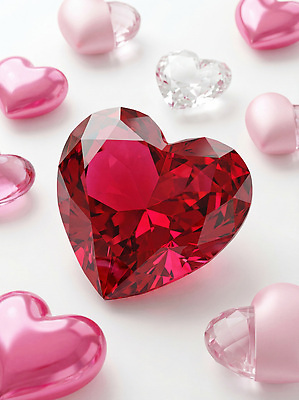 JPG 편집이미지 디자인 감정 분홍색 백그라운드 발렌타인데이 사랑 장식 빨간색 반짝임 파티 하트 투명 크리스탈 보석 심볼 큐빅 뷰티풀 이미지편집 AI컴퓨터그래픽 AI콘텐츠 모양 컬러 모션 데이이벤트 이벤트 광석 파일형식