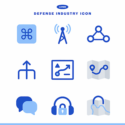 아이콘 문자 산업 컨셉 안전 파일형식 벡터 기호 도형 통신 자료 정보 시스템 네트워크 기술 지도 계획 경로 메시지 보안 2D아이콘 AI파일 방위산업