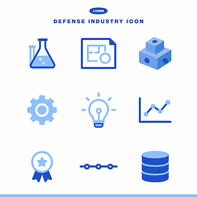 아이콘 산업 건설업 실험 파일형식 벡터 국방 디자인 실험실 설계도 기어 전구 그래프 자료 그래픽 기술 안전 기계 2D아이콘 AI파일 방위산업