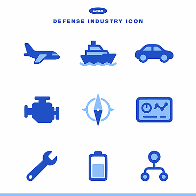 아이콘 산업 육상교통 수상교통 항공교통 대중교통 사무용품 오브젝트 파일형식 벡터 국방 비행기 선박 자동차 기계 부속품 디자인 그래픽 도구 엔진 건전지 나침반 서류판 2D아이콘 AI파일 방위산업