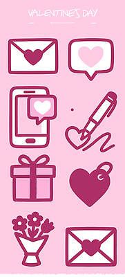 모양 식물 감정 컬러 컨셉 모션 데이이벤트 이벤트 파일형식 벡터 발렌타인데이 사랑 메시지 통화 하트 선물 꽃 디자인 기념일 분홍색 편지 소통 축하 표현 기념 취미 창작 국내일러스트 일러스트 AI파일