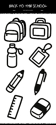 라이프스타일 잡화 교육 음식 학교 문구용품 학용품 라이프 필기구 펜 물통 파일형식 벡터 가방 도시락 물병 이름표 연필 볼펜 자 지우개 학생 오브젝트 그림 준비물 일상 스쿨라이프 학습 AI파일 국내일러스트 일러스트