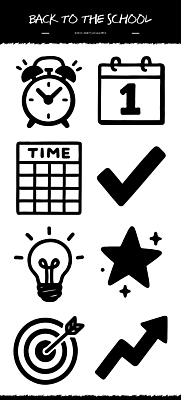 교육 컨셉 확인 파일형식 벡터 학교 시간 달력 체크표시 전구 목표 시작 준비 학습 학생 수업 알람 상징 계획 성장 AI파일 국내일러스트 일러스트