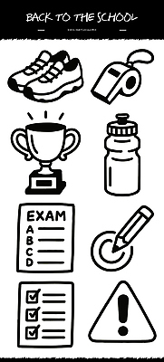 교육 신발 학용품 필기구 물통 상_우승 성적 파일형식 벡터 운동화 호루라기 트로피 물병 시험지 연필 경고 학교 학생 학습 준비물 스포츠 대회 상품 문서 체크리스트 시험 채점 AI파일 국내일러스트 일러스트