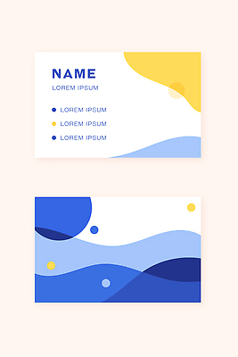 템플릿 컬러 파일형식 벡터 디자인 모던 정보 이름 파란색 노란색 도형 백그라운드 그래픽 예시 레이아웃 단순화된 명함 이미지템플릿 AI파일