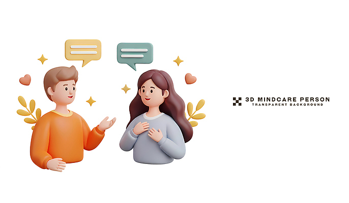 컨셉 관계 건강 말하기 3D 파일형식 대화 만남 소통 사람 친구 의견 표정 상호작용 의사소통 감정 이야기 표현 캐릭터 편집이미지 편집3D PSD 정신건강