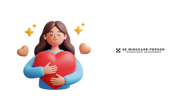 모양 감정 모션 건강 사람 3D 디지털합성 파일형식 하트 사랑 여자 심볼 도형 그래픽 표현 행복 안기 디자인 편집이미지 편집3D PSD 정신건강