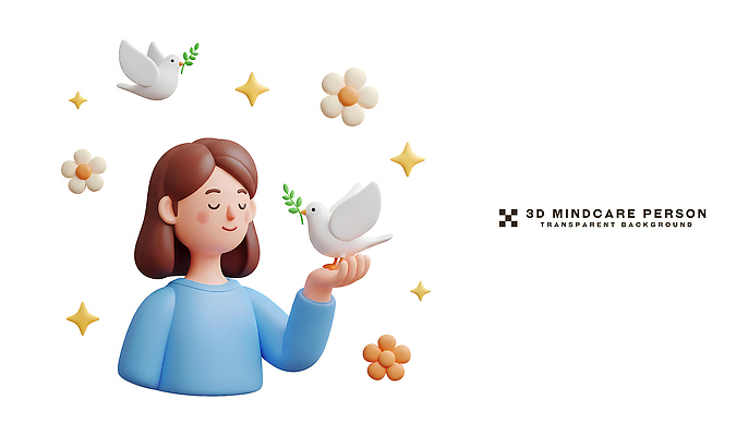 식물 감정 컨셉 관계 모션 조류 건강 신체부위 3D 생태계 파일형식 사람 비둘기 꽃 행복 순간 손 자연 반짝임 평화 즐거움 사랑 친구 정원 동물 생명 편집이미지 편집3D PSD 정신건강