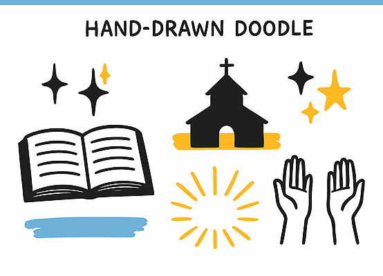 교육 종교 컨셉 종교용품 종교건축 건물 신체부위 파일형식 벡터 손그림 기독교 교회 성경 기도 손 그림 디자인 창의성 학습 교훈 종이 표현 자유 일러스트 국내일러스트 AI파일