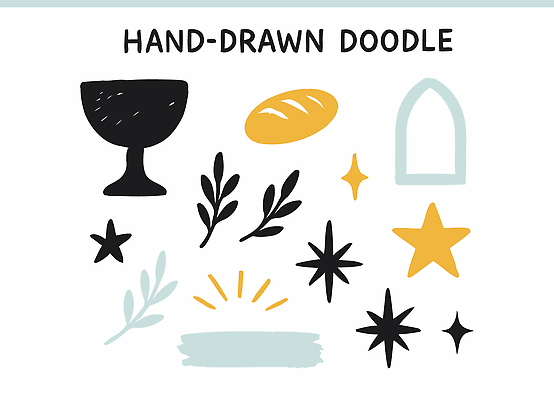 자연요소 도형 식기 음식 파일형식 벡터 낙서 손그림 디자인 컵 빵 식물 별 창문 원형 컬러 예술 창의성 문양 모양 백그라운드 장식 심플 일러스트 국내일러스트 AI파일