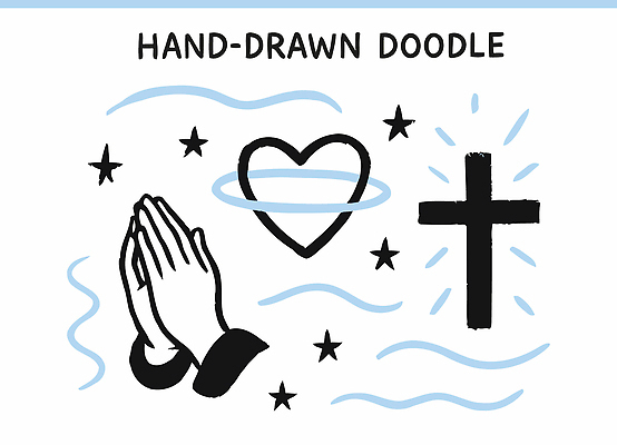 자연요소 모양 감정 컨셉 신체부위 파일형식 벡터 낙서 손 기도 하트 십자가 별 예술 그림 종이 표현 선 디자인 상징 종교 마음 평화 사랑 생각 창의성 장식 일러스트 국내일러스트 AI파일