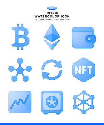 아이콘 문자 컬러 돈 모바일 금융 경제 파일형식 4차산업 가상화폐 핀테크 스테이블코인 이더리움 지갑 NFT 기호 블록체인 디자인 그래픽 기술 자료 2D아이콘 PSD 파란색 수채화