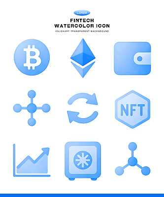 아이콘 컬러 돈 모바일 금융 경제 파일형식 4차산업 가상화폐 핀테크 이더리움 지갑 NFT 파란색 그래픽 디지털 재산 기술 블록체인 거래 자료 2D아이콘 PSD 수채화