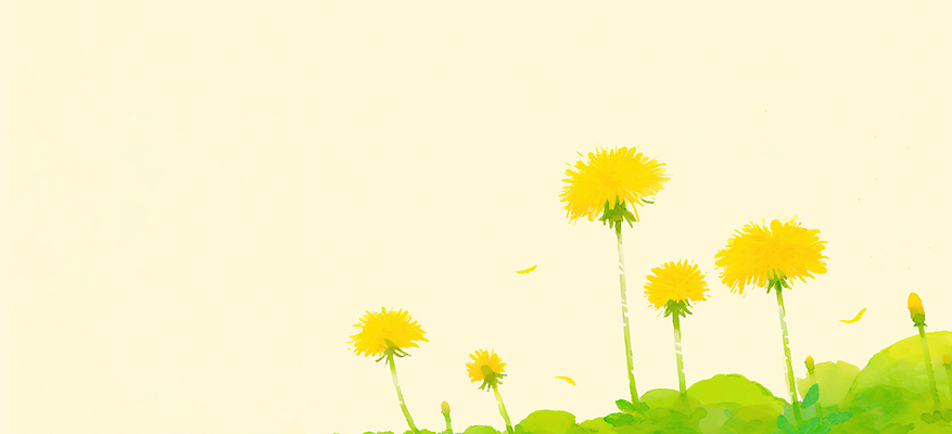 JPG 모양 식물 꽃 컬러 백그라운드 일러스트 자연 생명 풍경 잔디 야외 초록색 여름 노란색 봄 성장 민들레 단순화된 국내일러스트 AI일러스트 AI콘텐츠 계절 생태계 파일형식