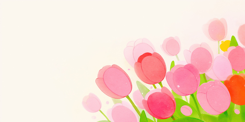 JPG 식물 계절 공원 꽃 화초 컬러 일러스트 자연 생명 풍경 장식 햇빛 정원 봄 튤립 생동감 경관 국내일러스트 AI일러스트 AI콘텐츠 공공시설 태양 생태계 파일형식