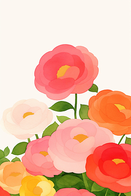 JPG 모양 식물 디자인 꽃 분홍색 컬러 백그라운드 잎 일러스트 자연 생명 수채화 미술 장식 빨간색 장미 정원 흰색 오브젝트 조화 국내일러스트 AI일러스트 AI콘텐츠 문화예술 생태계 파일형식