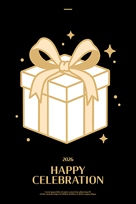 컨셉 이벤트 연도 오브젝트 파일형식 벡터 선물 상자 기념일 디자인 리본 축하 2026년 백그라운드 그래픽 예술 장식 파티 기념 축제 문구용품 심플 스타일 컬러 일러스트 국내일러스트 AI파일