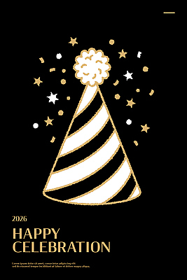 자연요소 컬러 컨셉 무늬 이벤트 연도 파일형식 벡터 축하 2026년 기념일 장식 별 폭죽 파티 기념 분위기 축제 디자인 금색 흰색 줄무늬 백그라운드 검은색 일러스트 국내일러스트 AI파일