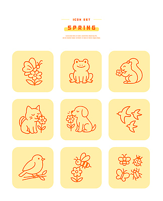 식물 동물 계절 곤충 포유류 양서류 반려동물 설치류 생태계 파일형식 벡터 봄 꽃 나비 개구리 다람쥐 고양이 개 조류 자연 그래픽 디자인 AI파일 일러스트 국내일러스트