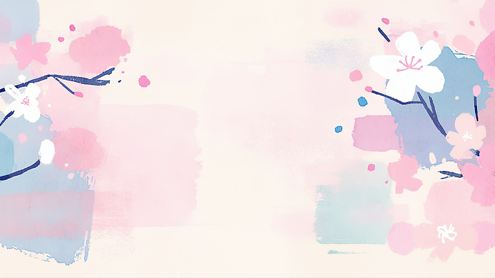 JPG 디자인 계절 꽃잎 꽃 예술 분홍색 컬러 백그라운드 잎 일러스트 자연 풍경 파란색 봄 벚꽃 흰색 화사함 만개 국내일러스트 AI일러스트 AI콘텐츠 식물 컨셉 생태계 파일형식