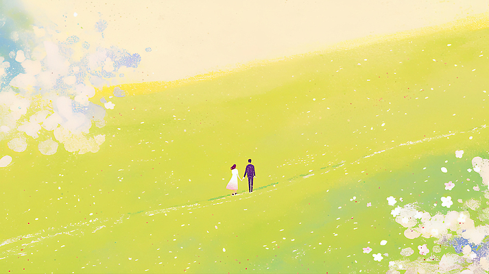 JPG 커플 꽃 행복 신랑 결혼 꽃밭 데이트 일러스트 자연 하늘 결혼식 날씨 사랑 초원 야외 라이프 초록색 평화 걷기 봄 순간 국내일러스트 AI일러스트 AI콘텐츠 식물 계절 감정 컬러 컨셉 관계 모션 이벤트 생활 생태계 파일형식