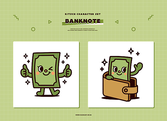 캐릭터 컨셉 지폐 돈 표정 사람 재산 그림 파일형식 벡터 지갑 웃음 키치 초상화 표현 귀여움 상징 그래픽 어린이 놀이 컬러 일러스트 일러캐릭터 AI파일 만원