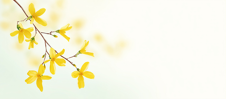 JPG 식물 꽃 컬러 백그라운드 일러스트 자연 생명 초록색 노란색 봄 성장 나뭇가지 개나리 부드러움 화사함 조화 국내일러스트 AI일러스트 AI콘텐츠 나무 계절 컨셉 감각 생태계 파일형식