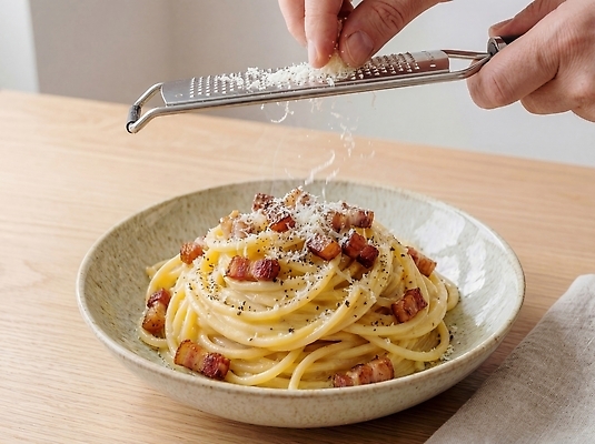 JPG 편집이미지 접시 손 음식 재료 치즈 파스타 요리 주방 식사 먹기 준비 베이컨 갈기 요리중 의료성형뷰티 크림파스타 편집실사 AI인물포토 AI콘텐츠 식기 모션 유제품 서양음식 돼지고기 신체부위 CG 파일형식 AI포토