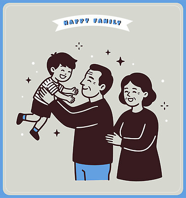 여자 노년 남자 감정 가족 관계 표정 사람 파일형식 벡터 웃음 부모 아들 행복 순간 시간 어린이 사랑 장면 놀이 기쁨 지원 커플 자녀 모션 일러스트 국내일러스트 AI파일 할아버지 할머니