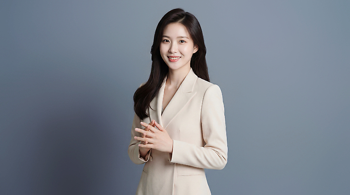 JPG 편집이미지 손 여자 컬러 포즈 백그라운드 표정 서기 미소 정장 세로 사무실 비즈니스우먼 단순화된 전문 프로필 의료성형뷰티 편집실사 AI인물포토 AI콘텐츠 옷 비즈니스 모션 사람 신체부위 직장인 CG 파일형식 AI포토