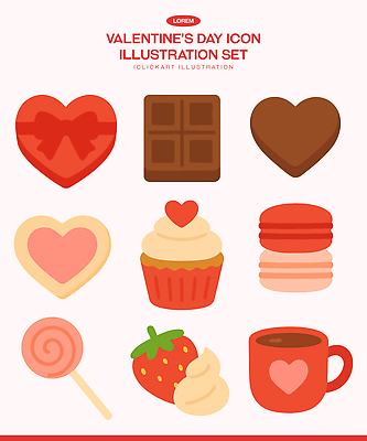 디자인 기념일 음식 컬러 일러스트 화이트데이 디저트 발렌타인데이 사탕 사랑 초콜릿 로맨틱 하트 축하 컵케이크 국내일러스트 AI파일 모양 감정 컨셉 데이이벤트 이벤트 케이크 파일형식 벡터