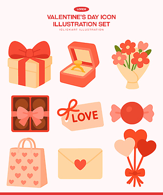 디자인 기념일 꽃 감정 일러스트 화이트데이 발렌타인데이 사탕 선물 사랑 일상 초콜릿 축제 로맨틱 하트 축하 풍선 국내일러스트 AI파일 모양 식물 컨셉 데이이벤트 디저트 이벤트 라이프 파일형식 벡터