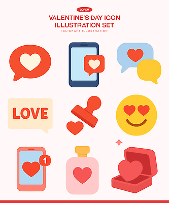 기호 디자인 기념일 컬러 말풍선 일러스트 화이트데이 발렌타인데이 선물 사랑 스마트폰 도장 상자 로맨틱 하트 축하 온라인 소통 이모지 국내일러스트 AI파일 모양 문자 감정 컨셉 데이이벤트 이벤트 핸드폰 스마트기기 파일형식 벡터