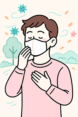 자연요소 식물 계절 공공시설 컨셉 날씨 사람 라이프 신체부위 파일형식 벡터 남자 마스크 공원 손 얼굴 바람 나무 건강 예방 바이러스 감염 호흡 일상 모션 경고 보호 안전 포즈 일러스트 국내일러스트 AI파일 면역력 환절기 봄