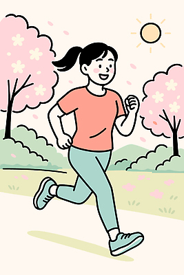 식물 계절 공공시설 여자 꽃 감정 어린이 컨셉 모션 표정 건강 라이프 태양 야외활동 생태계 파일형식 벡터 소녀 달리기 공원 봄 햇빛 벚꽃 나무 잔디 운동 소풍 즐거움 자연 풍경 웃음 일상 자유 일러스트 국내일러스트 AI파일 면역력 환절기