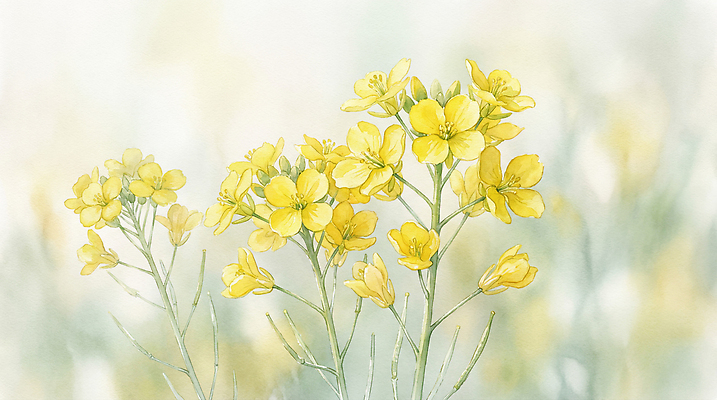 JPG 식물 줄기 꽃다발 꽃밭 일러스트 자연 풍경 초록색 햇빛 농장 노란색 환경 정원 봄 성장 생태계 유채밭 국내일러스트 AI일러스트 AI콘텐츠 계절 꽃 컬러 밭 농업 태양 유채 파일형식