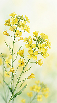 JPG 식물 계절 꽃잎 꽃 화초 줄기 컬러 백그라운드 잎 일러스트 자연 생명 미소 노란색 환경 봄 유채밭 국내일러스트 AI일러스트 AI콘텐츠 밭 표정 유채 생태계 파일형식