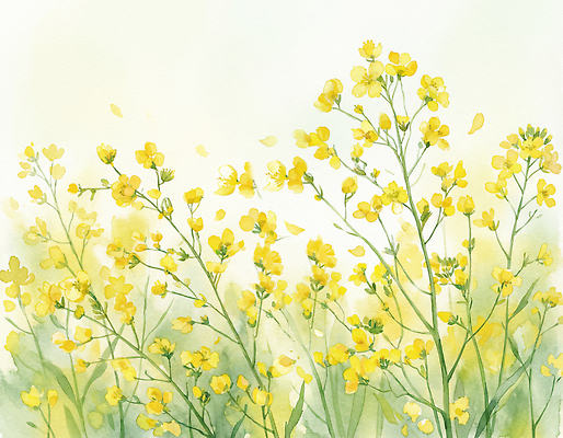 JPG 식물 꽃잎 꽃 꽃밭 일러스트 자연 생명 바람 날씨 풍경 초원 햇빛 노란색 환경 봄 성장 농촌 흔들림 유채밭 국내일러스트 AI일러스트 AI콘텐츠 자연요소 계절 컬러 밭 모션 태양 시골 유채 생태계 파일형식