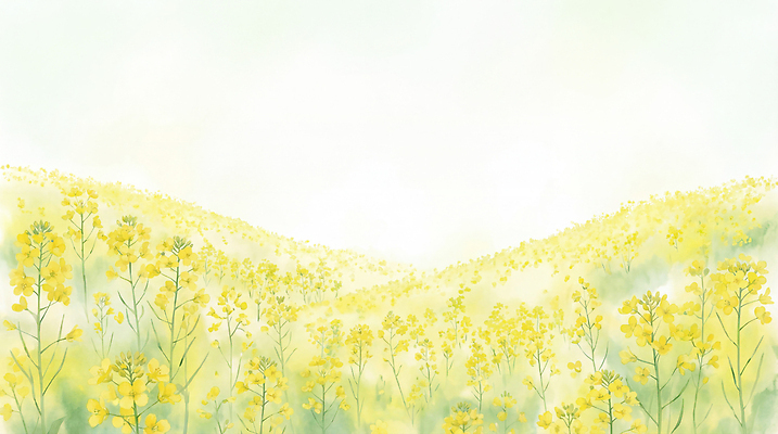 JPG 식물 계절 꽃 꽃밭 일러스트 자연 하늘 생명 바람 산 풍경 초원 햇빛 노란색 봄 화합 유채밭 국내일러스트 AI일러스트 AI콘텐츠 자연요소 컬러 밭 날씨 태양 유채 생태계 파일형식