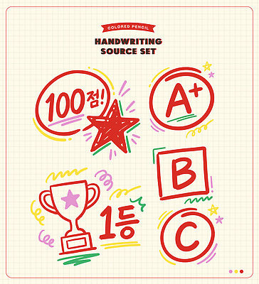 자연요소 교육 감정 컨셉 학용품 미술 사람 최고 상_우승 성적 점수 파일형식 벡터 100점 우승 트로피 색연필 드로잉 학습 성공 디자인 별 그림 창작 그래픽 즐거움 어린이 기념 컬러 AI파일 일러스트 국내일러스트 손글씨 손그림 채점