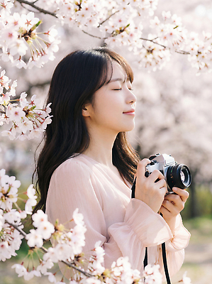 JPG 나무 식물 편집이미지 꽃 꽃밭 자연 사람 야외 소풍 카메라 촬영 봄 감상 벚꽃 봄소풍 편집실사 AI인물포토 AI콘텐츠 계절 전자제품 야외활동 CG 생태계 파일형식 AI포토