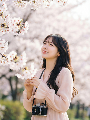 JPG 나무 편집이미지 공원 여자 꽃 자연 웃음 카메라 촬영 봄 벚꽃 즐거움 봄소풍 뷰티풀 순간 편집실사 AI인물포토 AI콘텐츠 식물 계절 공공시설 감정 표정 사람 전자제품 소풍 CG 생태계 파일형식 AI포토