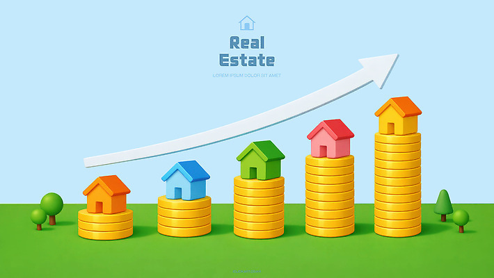돈 비즈니스 건물 금융 3D 재산 황금 파일형식 부동산 성장 그래프 주택 모형 금화 시장 컬러 부 투자 개발 경제 편집이미지 편집3D PSD 동전