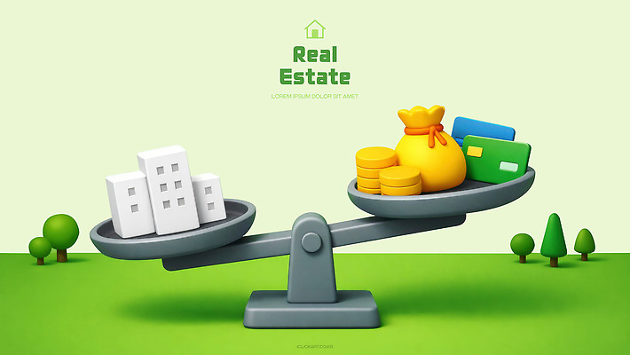 건축물 돈 비즈니스 주택 금융 경제 3D 재산 파일형식 부동산 저울 투자 수익 비용 건물 균형 결제 재정 관리 편집이미지 편집3D PSD 아파트 동전